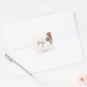 Carré Sticker Mariage d'automne moderne (Enveloppe)