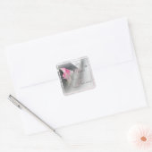 Carré Sticker Mariage de cadre rose Calla Lily (Enveloppe)
