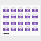 Carré Sticker Mariage de Coeurs unis violet et blanc (Feuille)