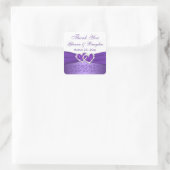 Carré Sticker Mariage de Coeurs unis violet et blanc (Sac)