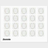 Carré Sticker Mariage de fleurs de prairie romantique (Feuille)