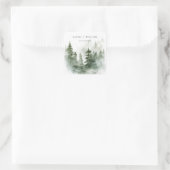 Carré Sticker Mariage de forêt vert foncé (Sac)