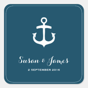 Carré Sticker Mariage de la marine nautique Favoriser le