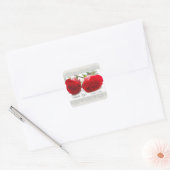 Carré Sticker Mariage de roses rouges (Enveloppe)
