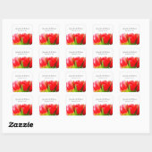 Carré Sticker Mariage des Tulipes rouges (Feuille)