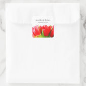 Carré Sticker Mariage des Tulipes rouges (Sac)