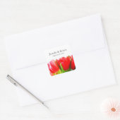 Carré Sticker Mariage des Tulipes rouges (Enveloppe)