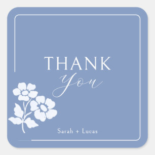 Carré Sticker mariage en Merci floral