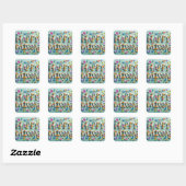 Carré Sticker Mariage heureux (Feuille)
