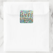 Carré Sticker Mariage heureux (Sac)