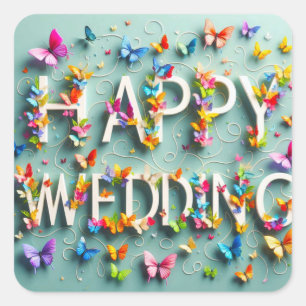 Carré Sticker Mariage heureux