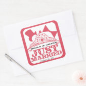 Carré Sticker Mariage juste marié Princesse mariée Tiara (Enveloppe)