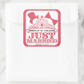 Carré Sticker Mariage juste marié Princesse mariée Tiara (Sac)