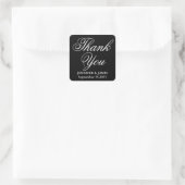 Carré Sticker mariage Merci noir et blanc (Sac)