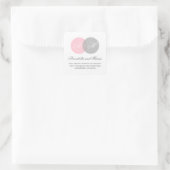 Carré Sticker Mariage Monogramme rose et gris (Sac)