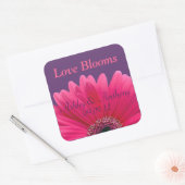 Carré Sticker Mariage rose Gerbera Daisy (Enveloppe)