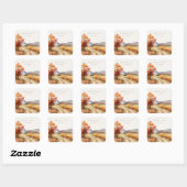 Carré Sticker Mariage rustique pour linge de ferme autom (Feuille)