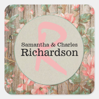 Carré Sticker Mariage Rustique Spring Blossoms