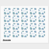 Carré Sticker Mariage Seal de l'adresse Blue Bloom Burst (Feuille)