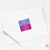 Carré Sticker Mariage violet RIBBON Fuchsia IMPRIMÉ (Enveloppe)
