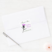 Carré Sticker Mariage violet, vert, blanc de chardon 1,5 (Enveloppe)