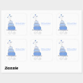 Carré Sticker Mariage Whimsical Chic Bleu (Feuille)