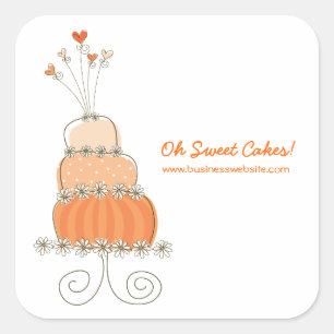 Carré Sticker Mariage Whimsical Chic Peach