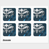 Carré Sticker Masquerade Argent Blue Party (Feuille)