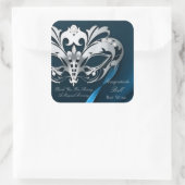 Carré Sticker Masquerade Argent Blue Party (Sac)