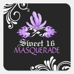 Carré Sticker Masquerade sweet sixteen