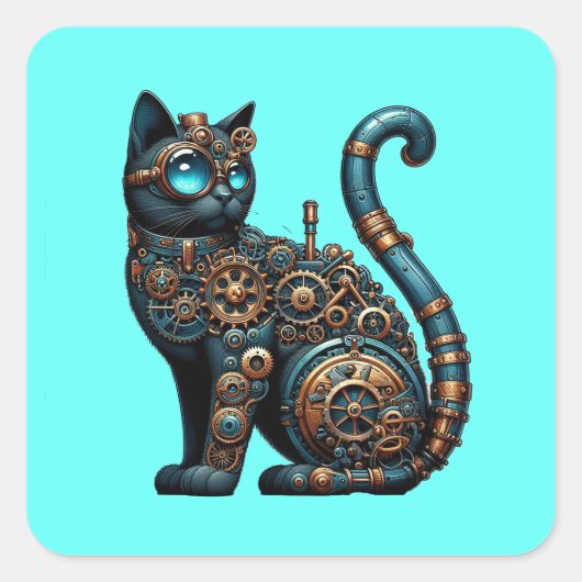 Carré Sticker mécanique pour chat (Devant)