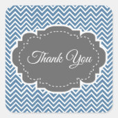 Carré Sticker Merci Chevron bleu (Devant)