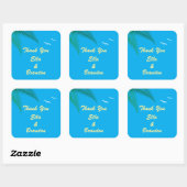 Carré Sticker Merci de mariage tropical de plage (Feuille)