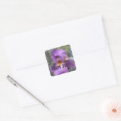 Carré Sticker Merci Fleur Iris Lavender (Enveloppe)