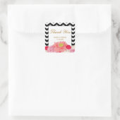 Carré Sticker Merci Peonies et Chevrons (Sac)