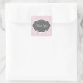 Carré Sticker Merci rose Chevron (Sac)