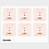 Carré Sticker mignon | I Love Hot Choco (Feuille)