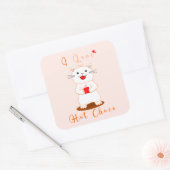 Carré Sticker mignon | I Love Hot Choco (Enveloppe)