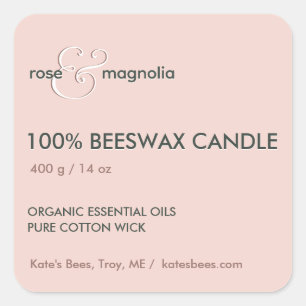 Carré Sticker minimaliste cire d'abeille Rose rose