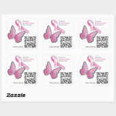 Carré Sticker Modèle Sensibilisation au cancer du sein (Feuille)