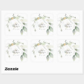 Carré Sticker moderne Green & Gold Eucalyptus (Feuille)