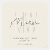 Carré Sticker Monogram Logo Cream Consultant (Devant)