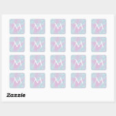 Carré Sticker Monogram Pastel Tropical (Feuille)