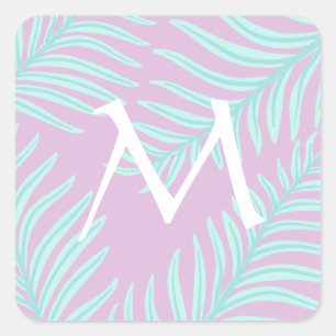 Carré Sticker Monogram Pastel Tropical