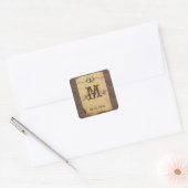 Carré Sticker Monogram rustique Country (Enveloppe)