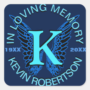 Carré Sticker Monogramme bleu