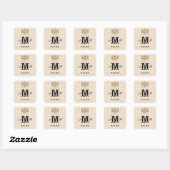 Carré Sticker Monogramme crème et or Damask (Feuille)