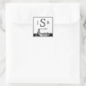 Carré Sticker Monogramme de mariage de San Francisco (Sac)