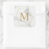 Carré Sticker Monogramme en marbre doré (Sac)
