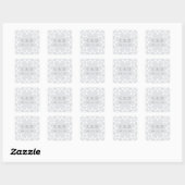 Carré Sticker Monogramme Mariage Arabesque | Gris (Feuille)